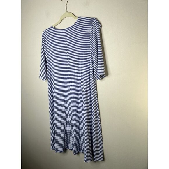 Old Navy Womens Blue Striped Short Sleeve Round Sleeve Shift Dress Size Medium - Picture 8 of 9